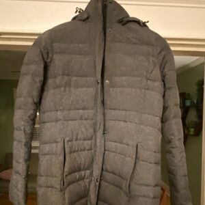 Lands End Grey Puffer Jacket Women’s XS